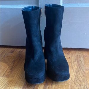 Women's Black Suede Ankle Boots